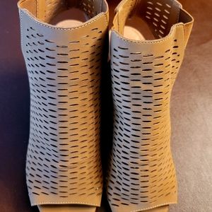 Steve Madden suede heel mules.